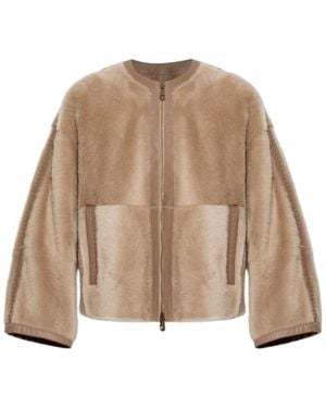 Max Mara Luana Zip-Up Coat - Natural