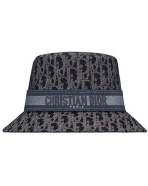 Dior Oblique Denim D-Bobby Small-Brim Bucket Hat - Blue