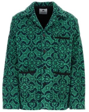 Marine Serre Long-Sleeved Casual Jacket - Green