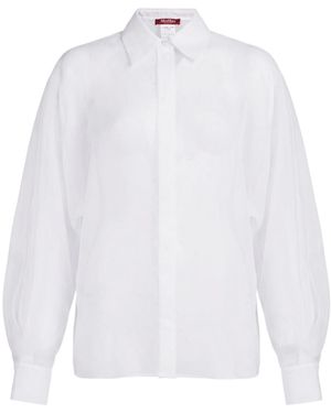 Max Mara Sheer Long-Sleeve Shirt - White