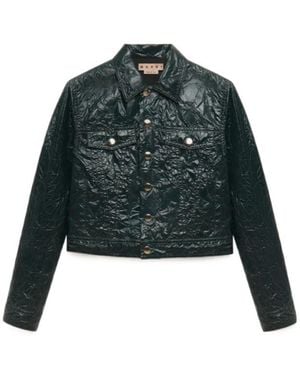 Marni Deep Crinkled Taffeta Jacket - Green