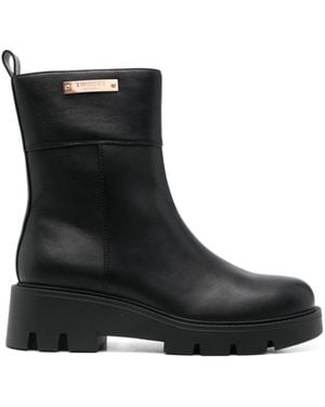 Twinset Logo-Plaque Boots - Black