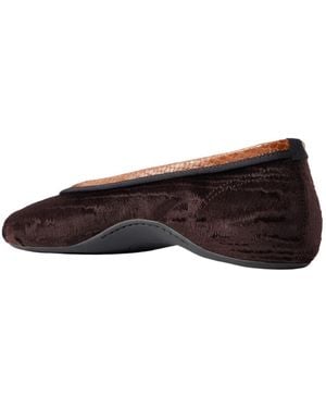 Dries Van Noten Velvet Ballet Flats - Brown