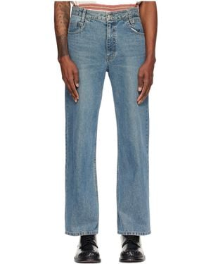 WOOYOUNGMI Faded-Effect Straight-Leg Jeans - Blue
