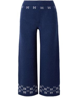 Calle Del Mar Wide-Leg Casual Trousers - Blue