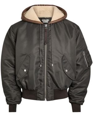 JW Anderson Quilted Hooded Nylon Bomber Jacket - Grey