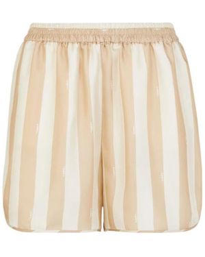 Fendi Elasticated Waistband Striped Shorts - Natural