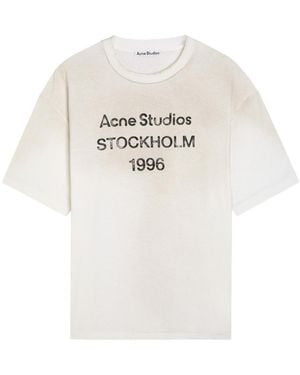 Acne Studios Exford Printed Cotton-Blend T-Shirt - White