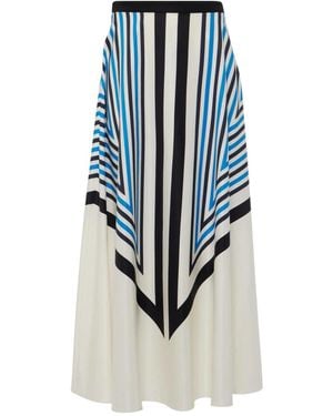 JOSEPH Cretto Pleated Detail Skirt - Blue