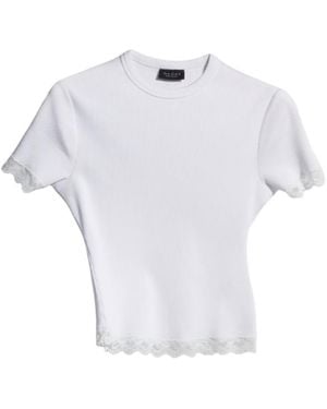 Gucci Matte Viscose Rib Stitch T-Shirt - White