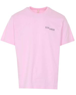 sunflower Logo Printed Crewneck T-Shirt - Pink