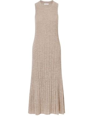 Brunello Cucinelli Ribbed Dress - Natural