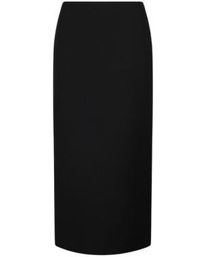 Valentino Crepe Couture Midi Skirt - Black