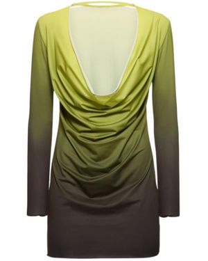 GIMAGUAS Alba Degradé Jersey L/S Mini Dress - Green