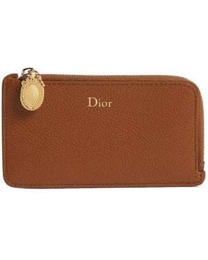 Dior Médaillon Cosmos Zipped Card Holder - Brown