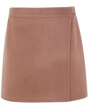 Semicouture June Wrap-Style Mini Skirt - Brown