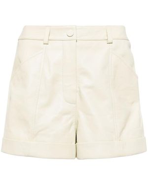 Yves Salomon High-Waist Leather Shorts - White
