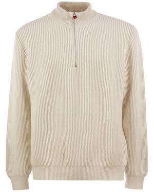 Kiton Long-Sleeve Half-Zip Jumper - White