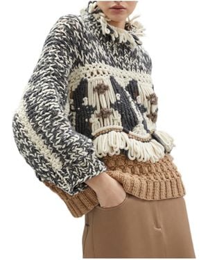 Brunello Cucinelli Fringed Chunky-Knit Cashmere Jumper - Multicolour