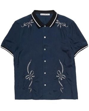 Acne Studios Bow-Embellishment Shirt - Blue