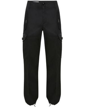 McQueen Military Wide Leg Trousers - Black