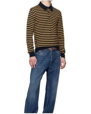 Junya Watanabe Long-Sleeved Polo Shirt - Blue
