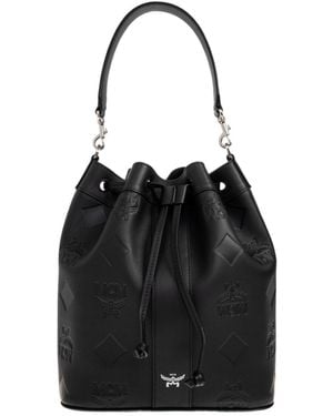 MCM Dessau Medium Drawstring Bag - Black