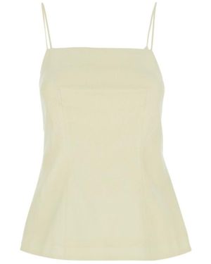 Semicouture Semi Couture Linen Cut-Out Camisole Top - Yellow