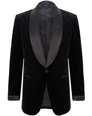 Tom Ford Sheldon Shawl-Collar Velvet And Satin Smoking Jacket - Black