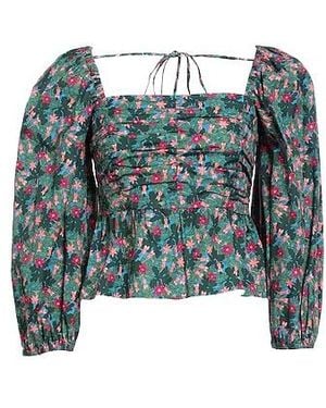 Weekend by Maxmara Floral Square Neck Top - Blue