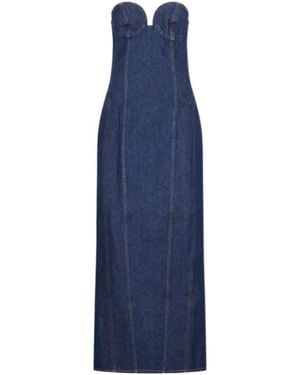 Magda Butrym Strapless Denim Dress - Blue