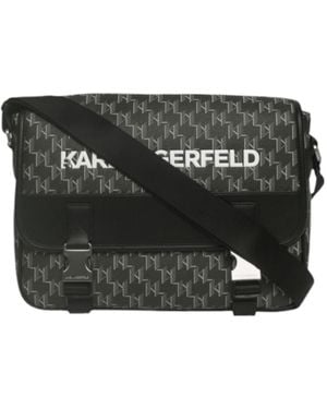 Karl Lagerfeld Flap Crossbody Bag - Black