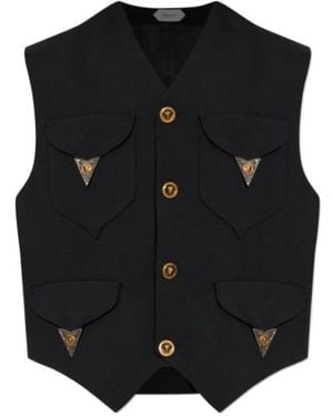 Versace V-Neck Vest - Black