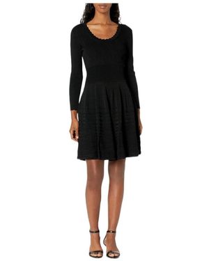 Emporio Armani Pleated Long-Sleeved Dress - Black
