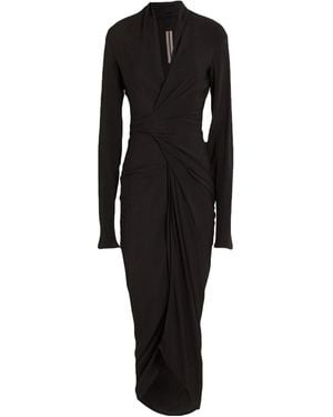Rick Owens Solidcolor Longsleeve Wrap Dress - Black