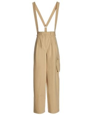 KENZO High Waisted Wide-Leg Cargo Trousers - Metallic