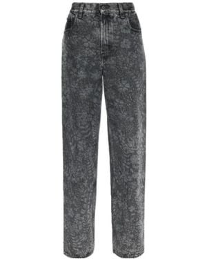 Golden Goose Floral Printed Straight-Leg Jeans - Grey