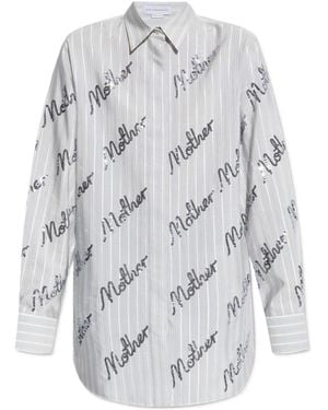 Stella McCartney Sequin Embellished Striped Shirt - Grey