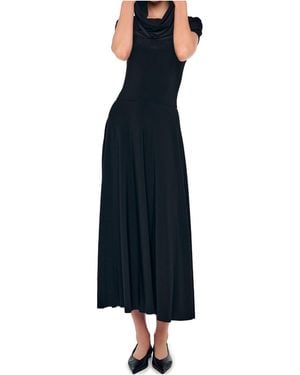 Norma Kamali Draped Sleeveless Midi Dress - Blue