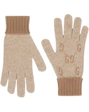 Gucci Gg Lamé Gloves - White