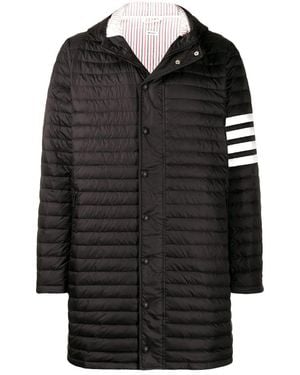 Thom Browne 4-Bar Hooded Down Coat - Black