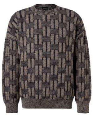 Giorgio Armani Crew Neck Knit Sweater - Gray