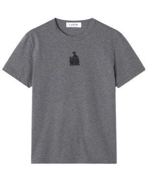 Lanvin Mother And Daughter Embroidered Jersey T-Shirt - Grey