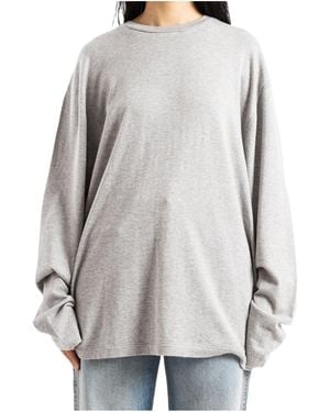 Extreme Cashmere Crew-Neck Long-Sleeve T-Shirt - Grey