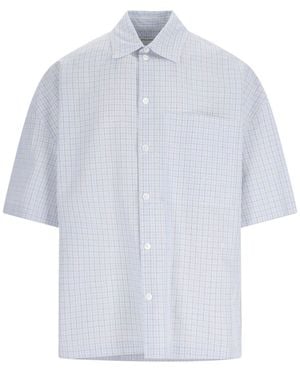 Bottega Veneta Bv Embroidered Check Overshirt - White