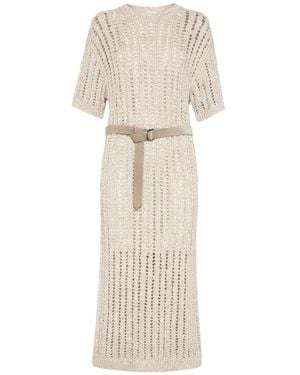 Brunello Cucinelli Dazzling Midi Dress - White