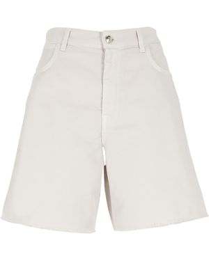 Fay Frayed Hem Bermuda Shorts - White