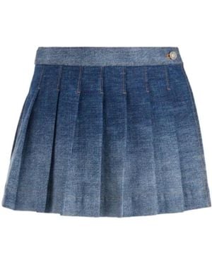 Dior Pleated Detail Skirt - Blue