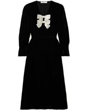 Sea Long Sleeve Midi Dress - Black