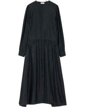 Lemaire Long Sleeve Gathered Maxi Dress - Black